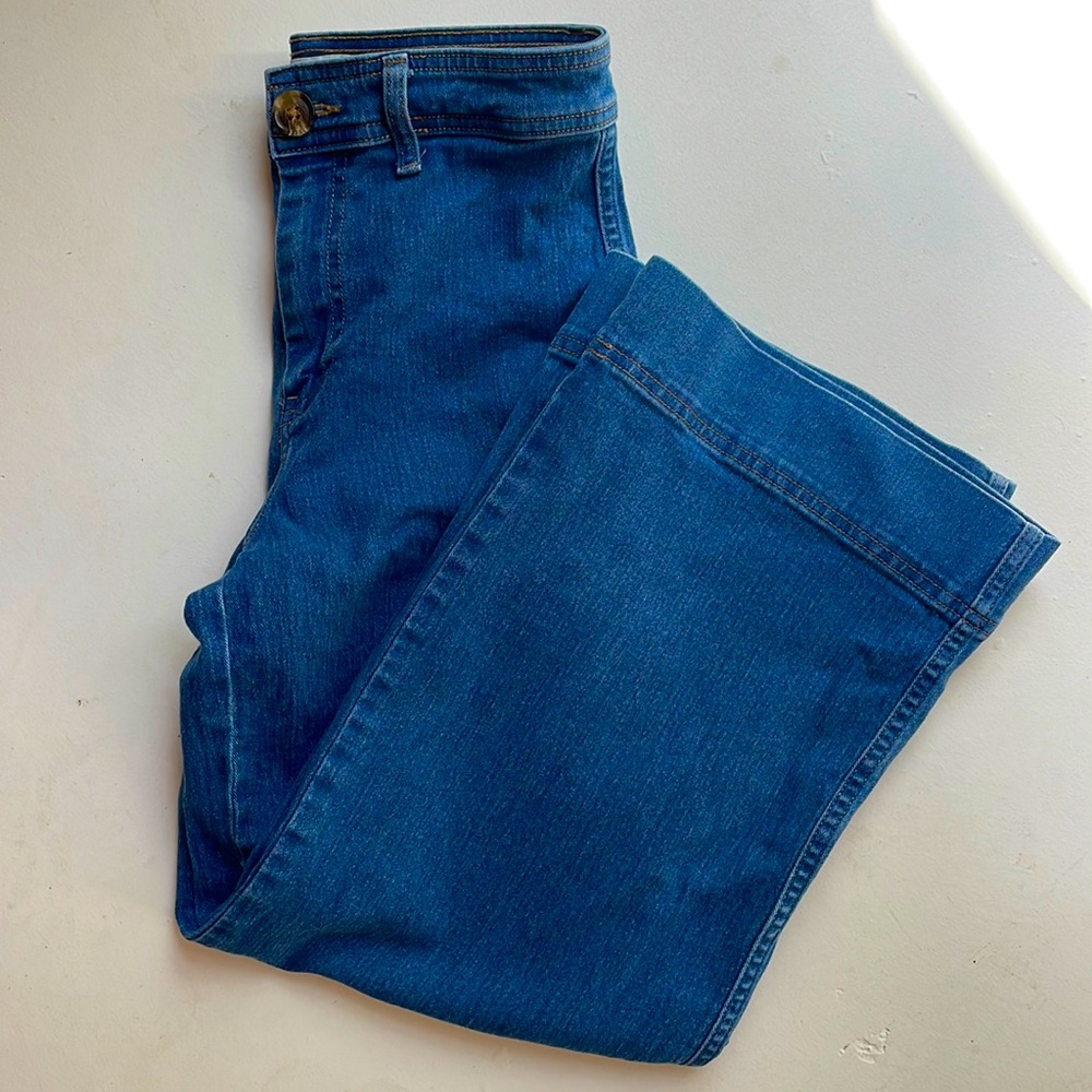 H&M flat front, wide leg jeans size 2